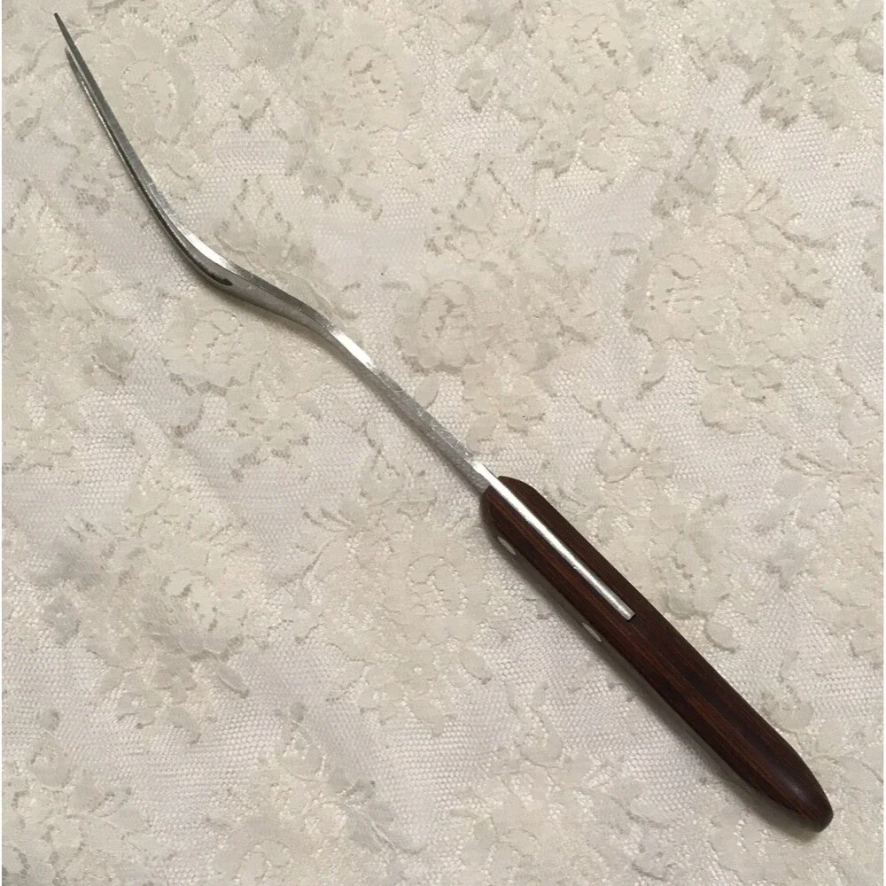Vintage Flint Arrowhead Stainless Kitchen Utensil Meat Fork 11.75” 2 Prongs USA